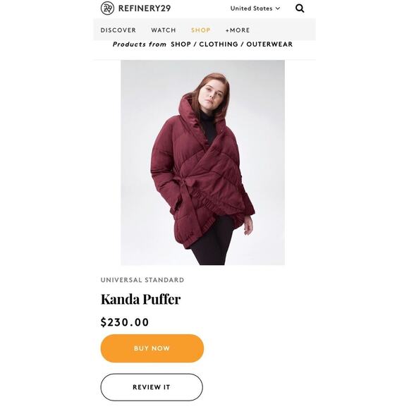 Universal Standard Kanda Puffer Small Burgundy Down Coat - Picture 14 of 14